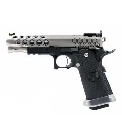 Pistola Hi-capa Armorer Works HX2501 Plata Gbb para AIPSC con corrediza peculiar