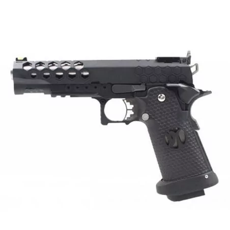 Pistola Hi-capa Armorer Works HX2502 Negra GBB para AIPSC con corredera distintiva