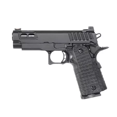 Pistola Army Armament R607 - Black GBB con stippling y magwell.