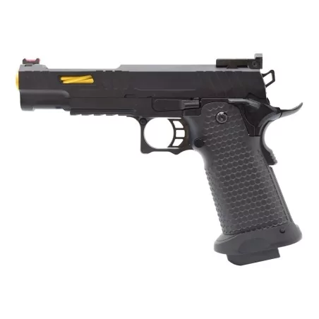 Pistola Golden Eagle Hi-Capa 5.1 GBB Gold con construcción full metal.