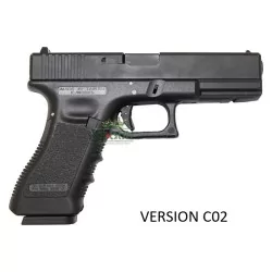 Pistola KP 17 CO2 KJ Works Negra réplica de airsoft con alto rendimiento