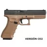 Pistola KP 17 CO2 KJ Works Tan réplica de airsoft con alto rendimiento