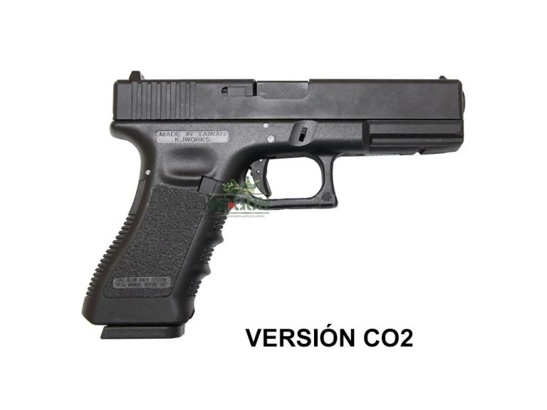 Pistola KP 17 CO2 Saigo KJ Works Negra réplica de airsoft potente