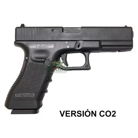 Pistola KP 17 CO2 Saigo KJ Works Negra réplica de airsoft potente