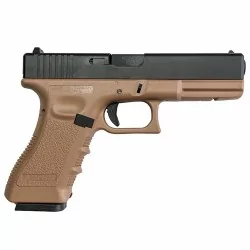 Pistola KP 17 Gas KJ Works Tan réplica airsoft alta calidad
