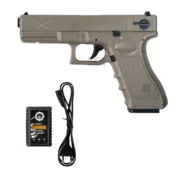 Pistola Yakuza G18 Saigo eléctrica Tan con disparo automático CQB