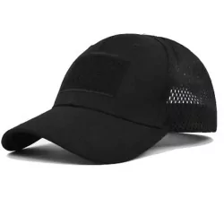 GORRA BEISBOL VELCRO MALLA TRANSPIRABLE COLOR NEGRA