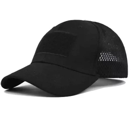 GORRA BEISBOL VELCRO MALLA TRANSPIRABLE COLOR NEGRA