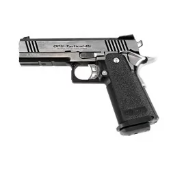 Pistola Tokyo Marui Hi-Capa Dual Stainless, réplica airsoft elegante y precisa