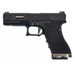 Pistola G17 WE G-Force 17 BK Silver Barrel Metal, réplica airsoft robusta y precisa