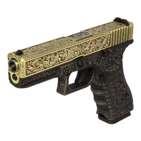 GLOCK 17 WE GAS FLORAL DORADA RÉPLICA AIRSOFT ✨ · VSGun