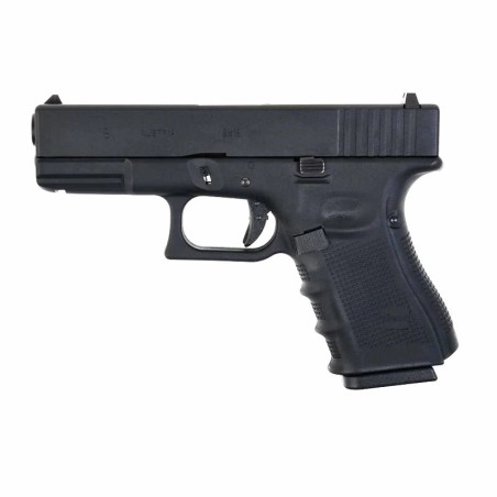 Réplica Glock 19 Gen4 WE Gas Negra para airsoft, compacta y precisa