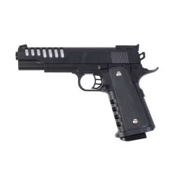 Pistola Hi-Capa Saigo Defense negra de muelle, ideal para airsoft