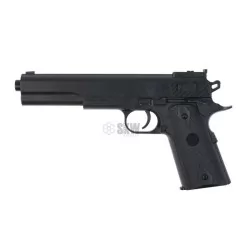 Pistola Saigo 1911 negra de muelle, ideal para airsoft