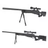 L96 Well Saigo Negro upgradeado 515-540 FPS con mira y bípode para airsoft