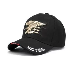 GORRA SELLO BORDADA LOGO NAVY TALLA AJUSTABLE - NEGRO