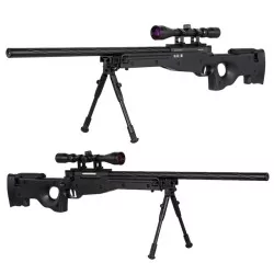 SNIPER L96 SPECNA ARMS SA-S11 NEGRO CON VISOR Y BIPODE réplica de precisión para airsoft