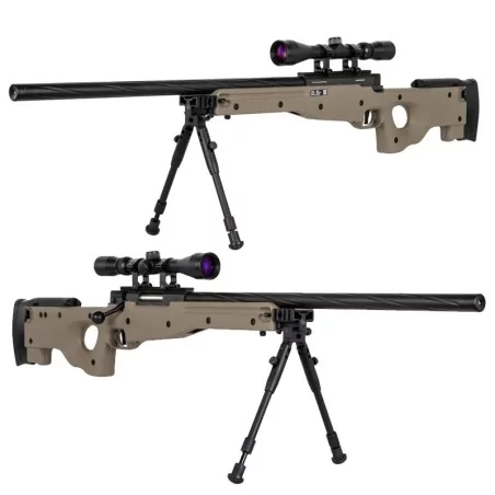 SNIPER L96 SPECNA ARMS SA-S11 TAN CON VISOR Y BIPODE réplica de precisión para airsoft