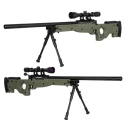 SNIPER L96 SPECNA ARMS SA-S11 VERDE CON VISOR Y BIPODE réplica de precisión para airsoft