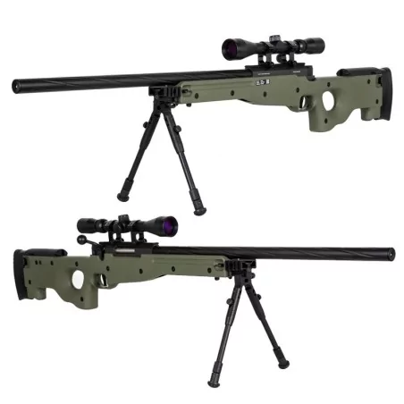 SNIPER L96 SPECNA ARMS SA-S11 VERDE CON VISOR Y BIPODE réplica de precisión para airsoft