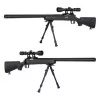 Sniper VSR Specna Arms SA-S12 negro con visor y bípode