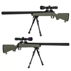 Sniper VSR Specna Arms SA-S12 verde con visor y bípode