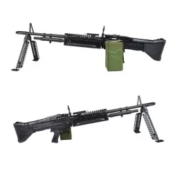 Réplica ametralladora de apoyo M60 A&K negra de airsoft