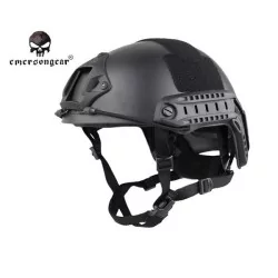 Casco Emerson MH Gama Alta Negro con rieles y montura NVG táctica