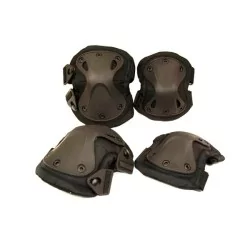 Rodilleras y coderas negras, protección duradera para airsoft y actividades tácticas