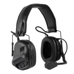 Auriculares tácticos Combat Zone negros con protección activa y diseño ergonómico
