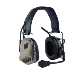 Auriculares tácticos Combat Zone verde tan con ajuste ergonómico y protección