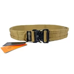 Cinturón Conquer Double Belt Talla XL 108-125CM TAN, cinturón táctico color tan