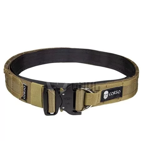 Ceñidor Corso Hook Molle MK2 Coyote, ideal para misiones tácticas con sistema Molle y ajuste seguro.