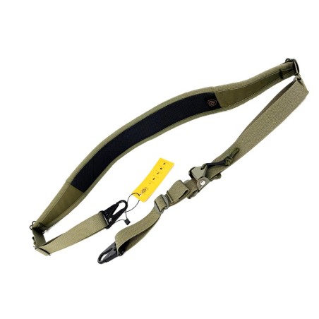 Correa Conquer 2 Puntos Ajuste Rápido Ranger Green para Airsoft táctico.