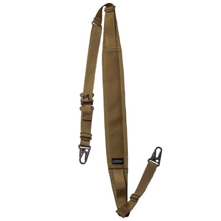 Correa Fusil Corso Crossbones 1-2 puntos Coyote para Airsoft y táctico.