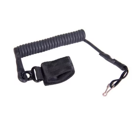 Correa antipérdida para pistola negra Delta Tactics, sujeción segura para airsoft