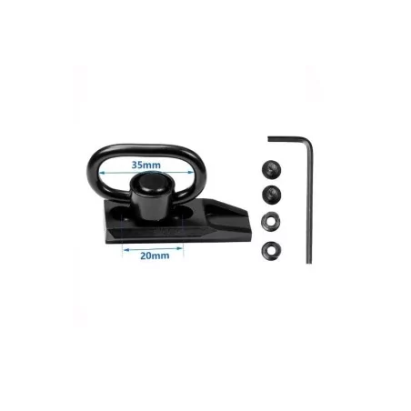 Enganche correa Keymod metálico negro ✅ · VSGun