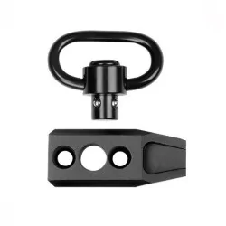 Enganche correa Keymod metálico negro para fusil, ideal para Airsoft.
