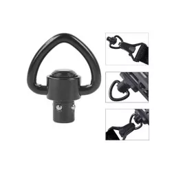 Enganche QD Sling Swivel ZW-2 Negro para correas de Airsoft, liberación rápida.