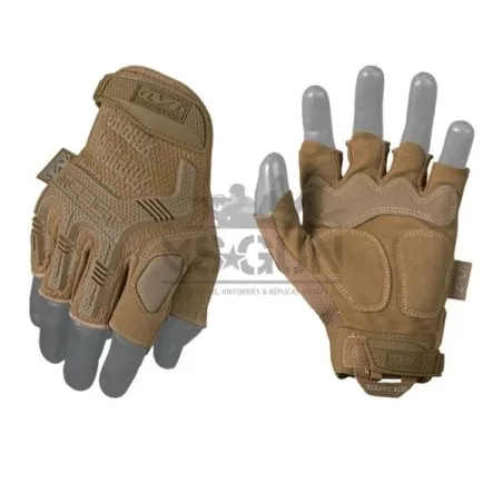 Guantes Mechanix M-Pact Fingerless Tan de alta resistencia y precisión táctica