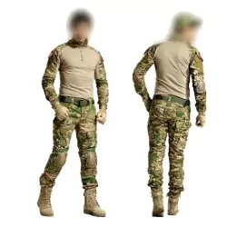 UNIFORME AIRSOFT TONO MULTICAM CON RODILLERAS Y CODERAS