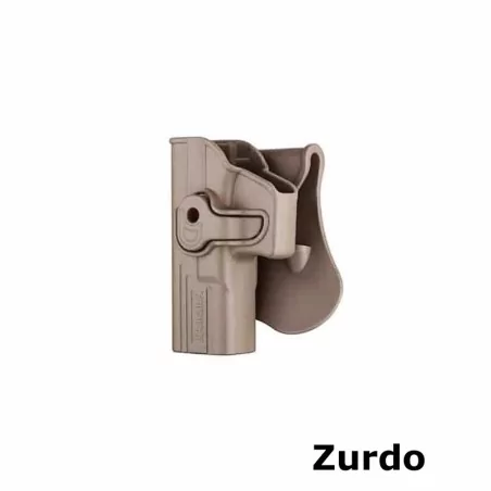 Funda Glock 13,17,18,19,23 Amomax GEN2 para zurdo Tan, ideal para airsoft