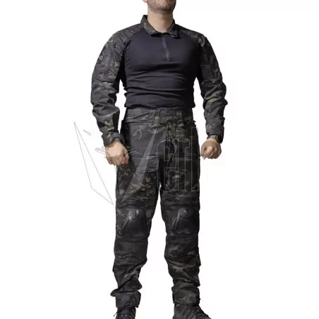 UNIFORME MARCA CORSO BLACKBEARD COMBATE MULTICAM BLACK
