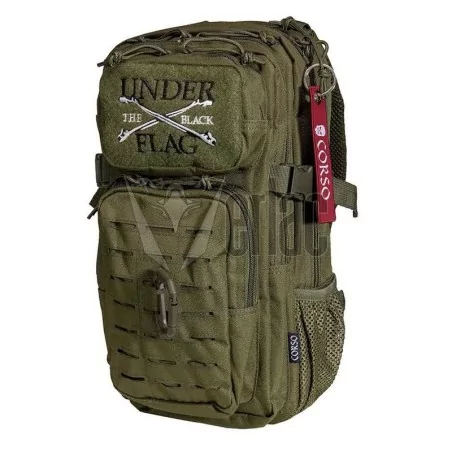 Mochila Corso MOLLE 14L Verde OD con mosquetón y sistema MOLLE