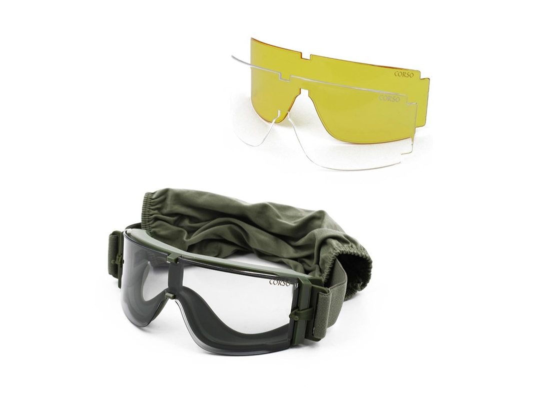 GAFA CORSO REVENGE X800 CONFUNDA + 3 LENTES INTERCAMBIABLES VERDE OD