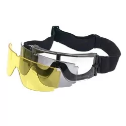Gafas RK5 negras con 3 lentes intercambiables para protección táctica