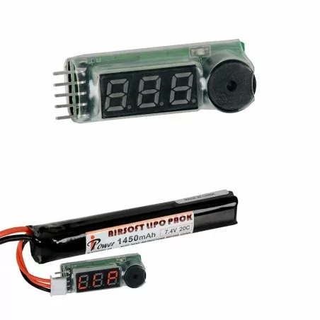 MEDIDOR DE CARGA PARA BATERÍA LIPOS PARA REPLICAS DE 2-4 S
