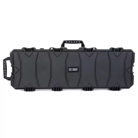 Maletín rígido Specna Arms negro 100x36x14 cm con espuma precortada para protección.