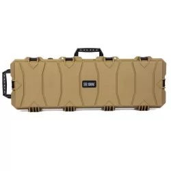 Maletín rígido Specna Arms tan 100x36x14 cm con espuma precortada para protección.
