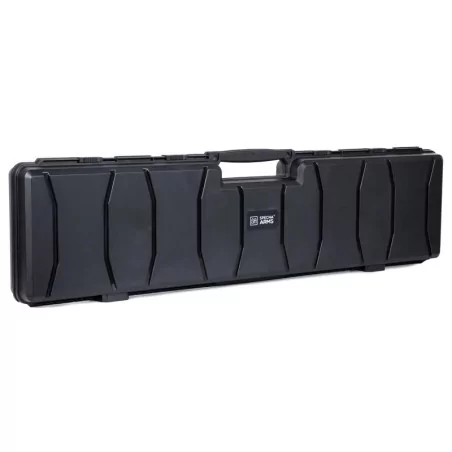 Maletín rígido Specna Arms negro 120x32x12 cm con espuma precortada para protección.